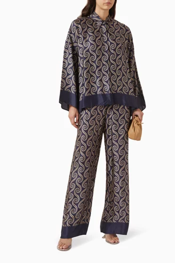 قميص كورا بقصة فضفاضة ستان