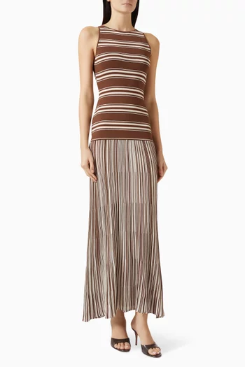 Tore Striped Dress in Cotton Blend