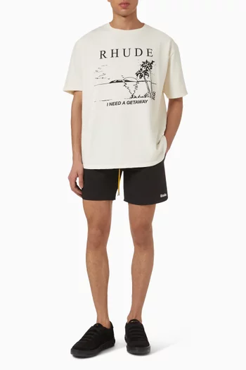 شورت سباحة كلاسيكي نايلون بشعار الماركة