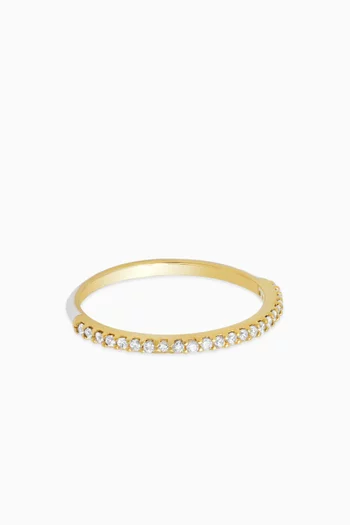 Pavé Enamel Ring in Gold-plated Brass