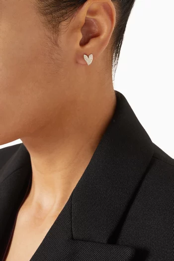 أقراط بتصميم قلب نحاس مطلي بلون ذهبي