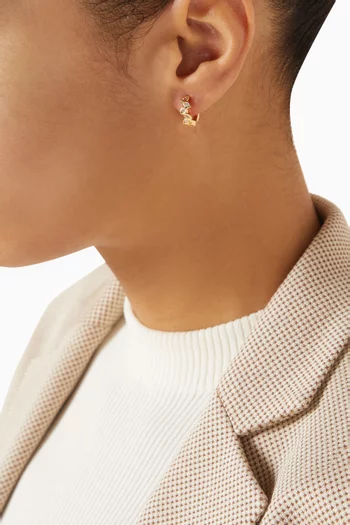 أقراط هاجي كليك مرصعة بكريستالات متعددة بشكل ماركيز نحاس مطلي بلون ذهبي