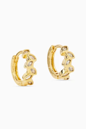 أقراط هاجي كليك مرصعة بكريستالات متعددة بشكل ماركيز نحاس مطلي بلون ذهبي