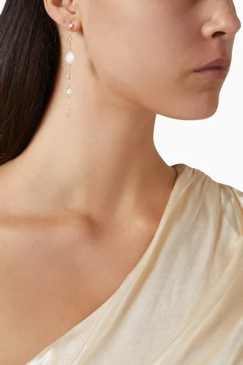 أقراط داستر مرصعة بلؤلؤ باروكي نحاس مطلي بلون ذهبي