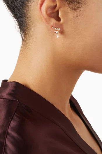 أقراط متدلية لأعلى الأذن نحاس مطلي بلون ذهبي