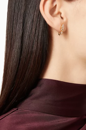 Art Deco Leaf Earrings in Gold Vermeil