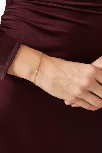 سوار بسلسلة بحلقات وحلي فضة إسترلينية مطلية ذهب