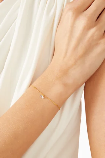 سوار بتصميم سلسلة مرصع بكريستال فضة إسترلينية مطلية ذهب