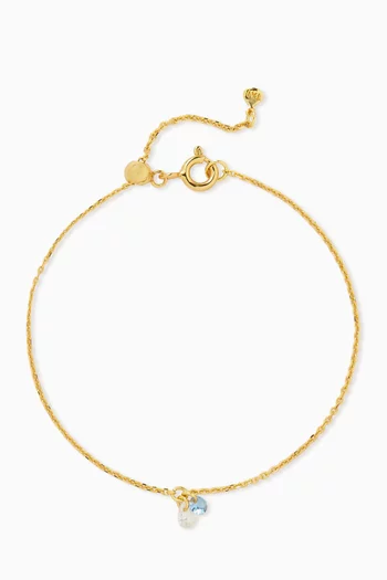 سوار بتصميم سلسلة مرصع بكريستال فضة إسترلينية مطلية ذهب