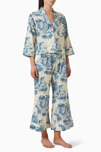 Boxy-fit Shirt & Pants Pyjama Set in Organic-cotton