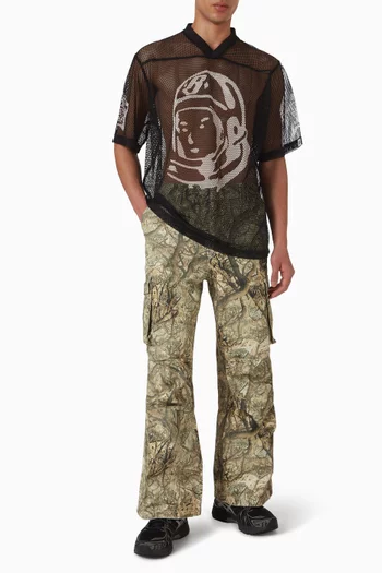 تي شيرت بطبعة رائد فضاء كبيرة قماش شبكي