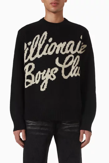 Script Sweater in Wool-blend