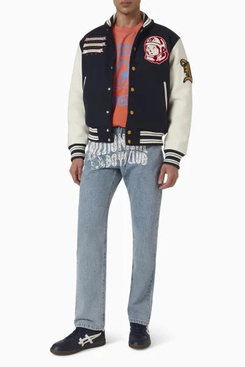 تي شيرت فينتج بطبعة رياضية قطن