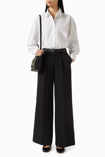 بلوزة بقصة فضفاضة قطن بوبلين