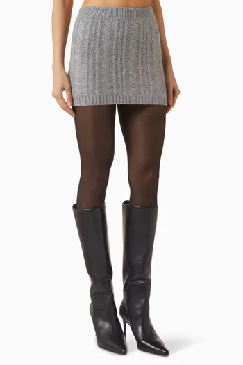 Cable-knit Mini Skirt in Cashmere