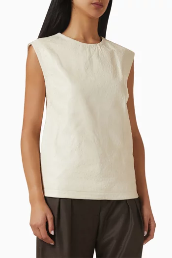 Fiza Ostrich-effect Top in Leather