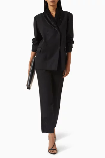 جاكيت جيها بياقة بتصميم شال مزيج صوف وستان