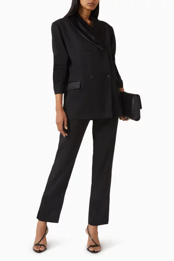 بنطال ماهوني مزيج صوف وستان