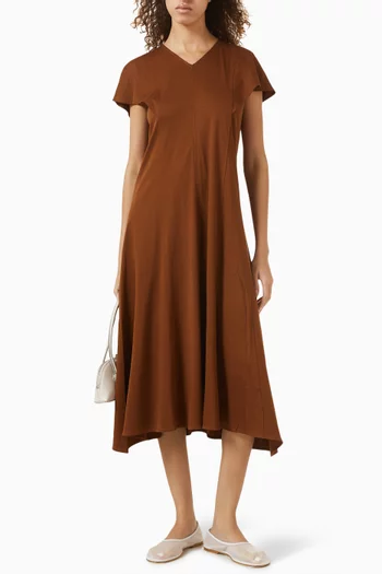 Petal-sleeve Dress in Cotton