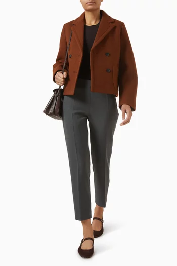 Double-breasted Crop Blazer in Wool