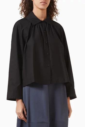 Gathered Shirt in Pima Cotton