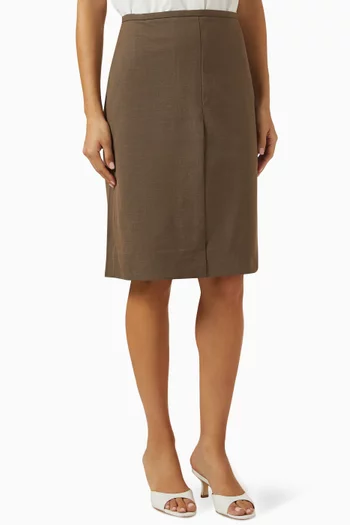 تنورة مزيج صوف بقصة ضيقة