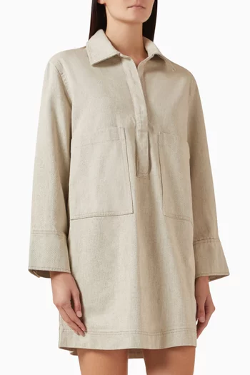 فستان بنمط قميص بياقة مفتوحة