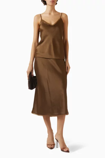 V-neck Cami Top in Satin