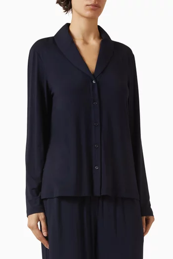 Shawl-collar Cardigan in Boiled-wool