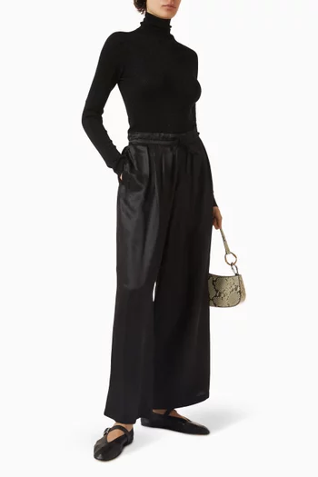 Wide-leg Pants in Satin