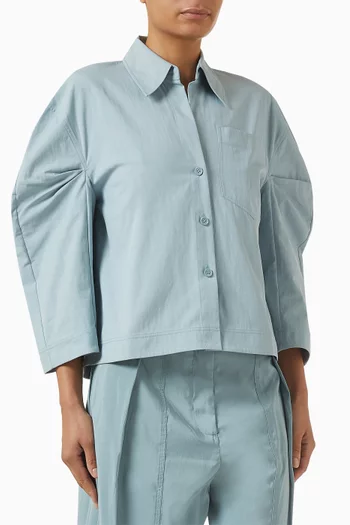 قميص قطن بيما بأكمام مقوسة