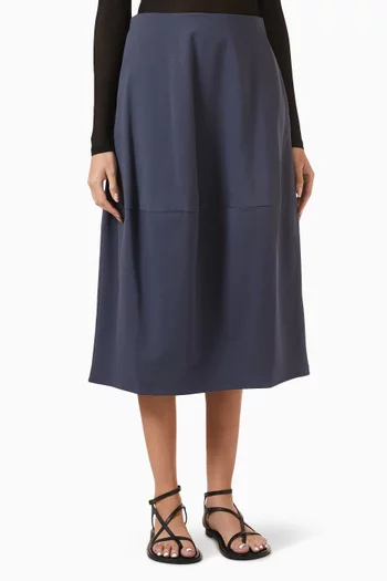 Rounded Midi Skirt in Cotton