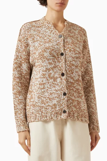 Chunky Cardigan in Flecked Wool