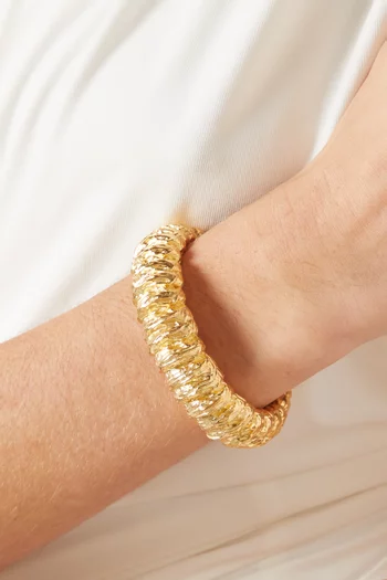 سوار بتموجات متعددة معدن مطلي بلون ذهبي