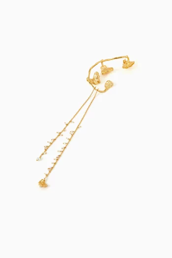 Statement Pearl Ear Cuff in Gold-plated Metal