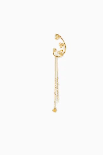 Statement Pearl Ear Cuff in Gold-plated Metal