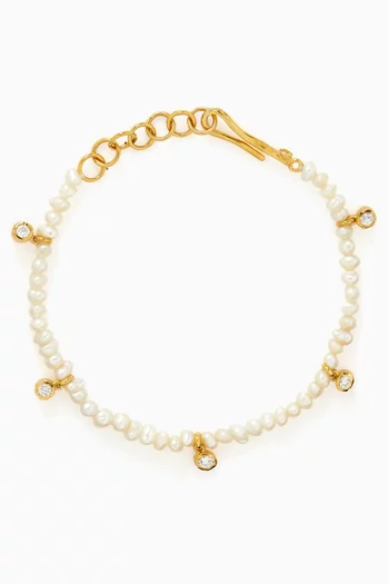 Pearl Bracelet in Gold-plated Metal