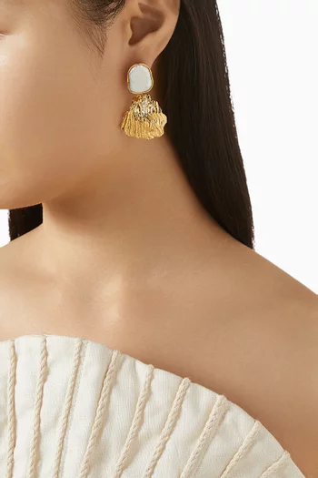 Baroque Pearl Drop Earrings in Gold-plated Metal
