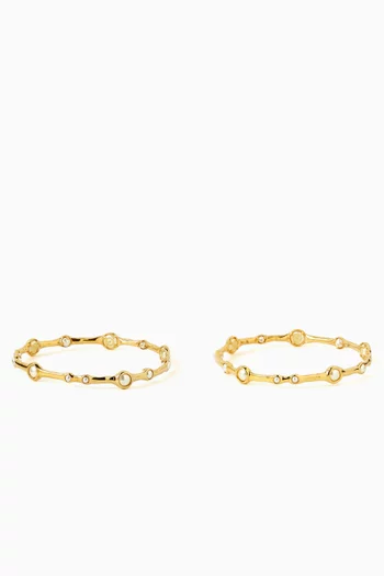 Pearl Bangles in Gold-plated Metal, Set of 2