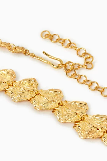 Statement Petal Choker Necklace in Gold-plated Metal