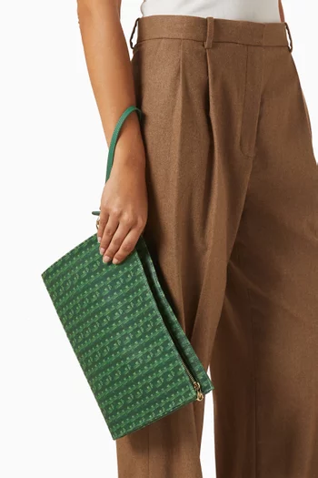 Cady Monogram Clutch in Vegan Leather
