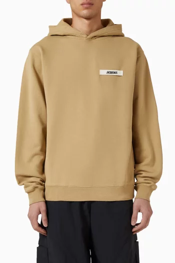 Grosgrain Logo Hoodie in Organic Cotton