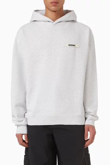 Grosgrain Logo Hoodie in Organic Cotton