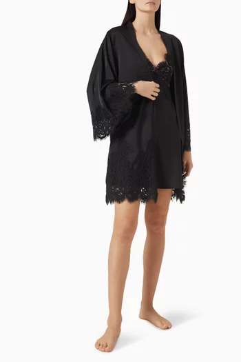 Peyton Short Robe in Satin