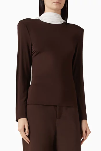 Long-sleeved Scarf Top