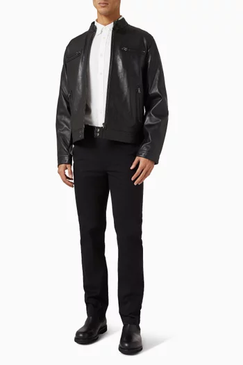 قميص بقصة ضيقة فليكس بنسيج هندسي