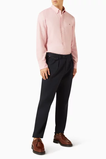 قميص بقصة فضفاضة تويل كتان