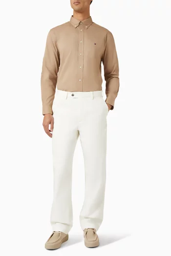 بنطال بقصة فضفاضة تويل