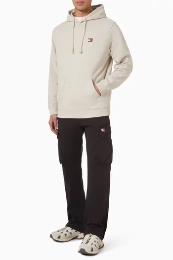 كنزة بغطاء رأس وشارة مزيج قطن