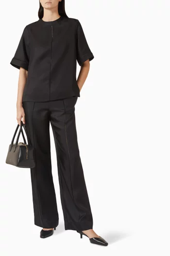 تي شيرت هافانا بحياكة دانتيل حرير